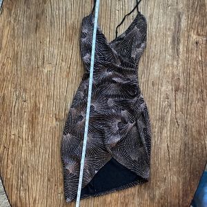 Gold glittery elegant 20s vibes cocktail dress